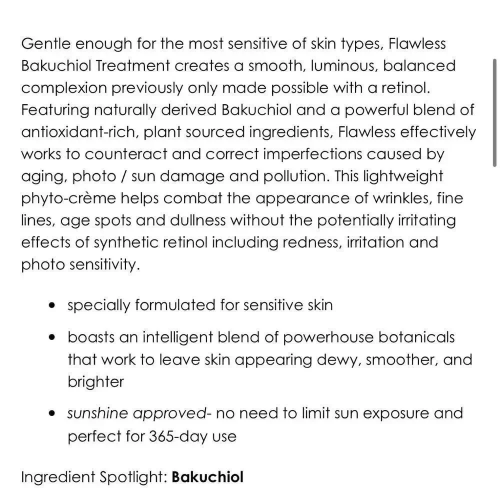 Dermelect Flawless Bakuchiol Treatment plant based alternative brand new